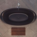 Top View, Oval Bath, Curving Neck Rest, Center Drain