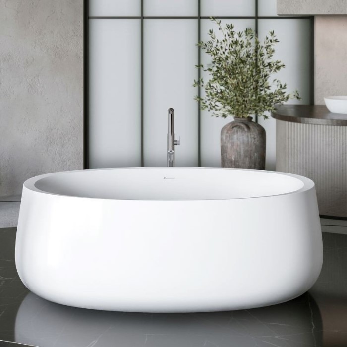Oval Freestanding Bath with Angled In, Curving Sides