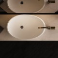 Oval Vessel Sink with Offset Drain, Top View