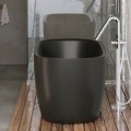 Side View, Black Bathtub, Slightly Angled Sides