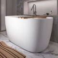 Center Drain, Oval Tub in White