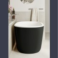 Side View, Black & White Bath with Angled Sides