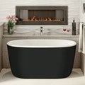 Black Skirt with White Interior and Rim, Small Oval Bath