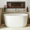 White, Oval Bath with Rounded Rim