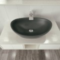 Black Vessel Sink, Raised Rim on the Sides