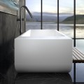Side View, Modern Boxy Bath with Slight Curve Where the Sides Meet the Floor