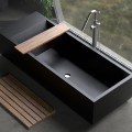 Top View, Center Drain, Shown in Black with Tub Tray