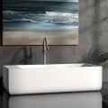 Rectangle Bath with Wide Ledge on One Side, Modern Flat Rim