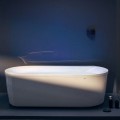 White Oval Freestanding Bath with Slightly Angled Sides