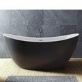 Black Sides, White Rim and Interior, Modern Double Slipper Bathtub