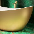 Close-up of Gold And White Bath, Showing Curving Backrest
