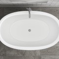 Top View, Oval Bath with Center Drain