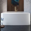 Rectangle Freestanding Tub with Rounded Corners, Straight Sides