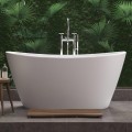 Matte White Slipper Tub with Raised Backrests