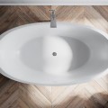 Top View, Oval Bath with Center Drain