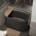 Matte Black Oval Freestanding Bath