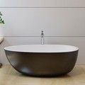 Black Skirt, White Rim and Interior, Modern Freestanding Tub with Rounded Sides