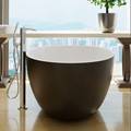 Black Freestanding Bath with White Interior