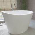 White Japanese Freestanding Bath with Raised Neck Rest