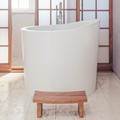 White Japanese Style Freestanding Bath with Raised Neck Rest