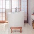 Oval Freestanding Bath, Shown in White with Optional Step