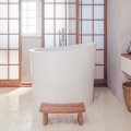 Oval Freestanding Bath, Shown in White with Optional Step