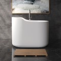 Japanese Freestanding Bath with Raised Neck Rest