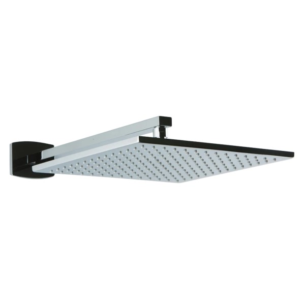 Modern Square Rainhead with Safire Wall Plate
