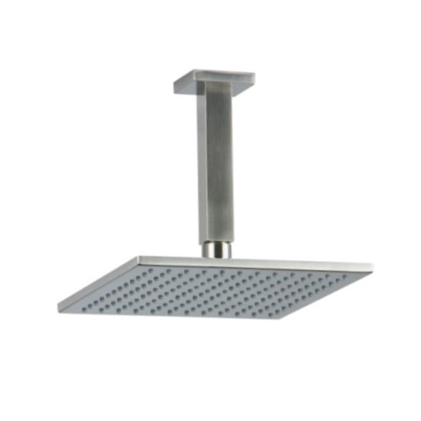 Modern rectangle rainshower with square post ceiling mount