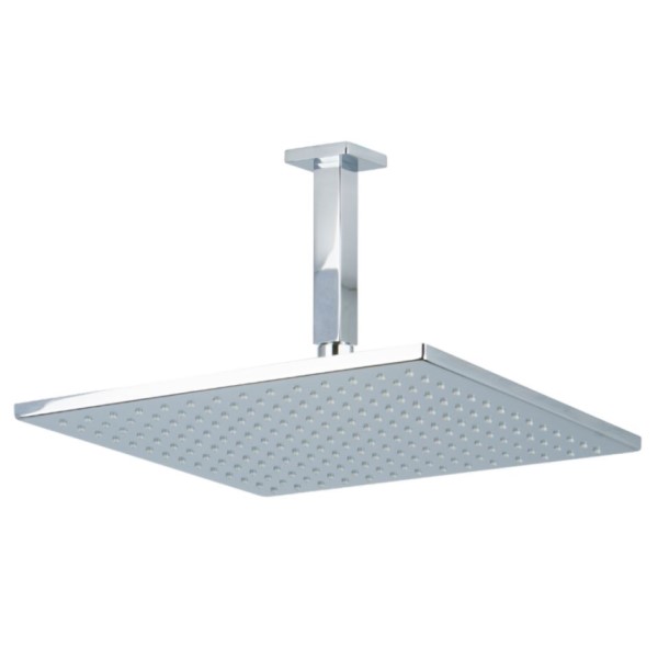 Modern square rainhead, wall mount
