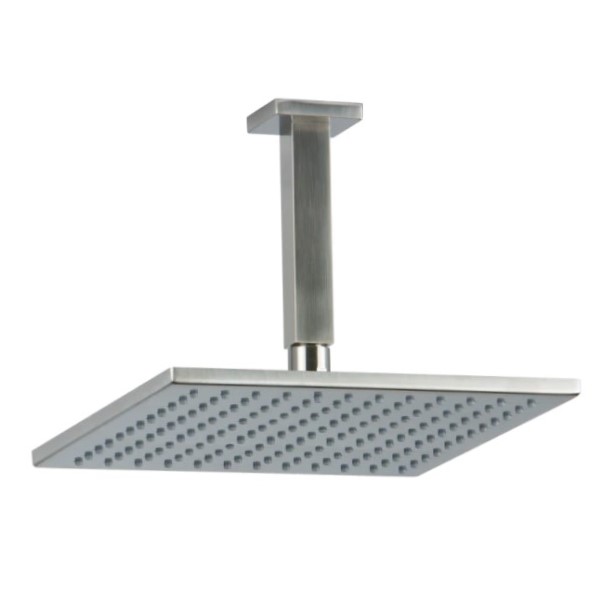 Modern square rain shower head with square post ceiling mount