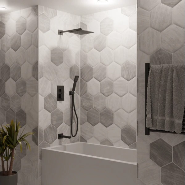 Tub & Shower Set with Hand Shower & Wall Shower