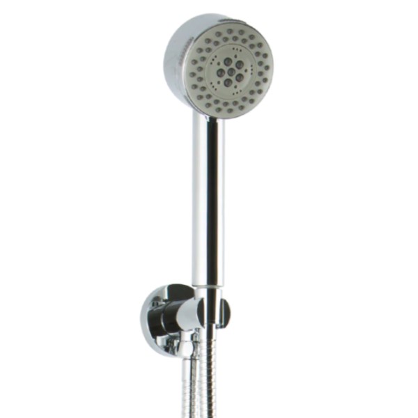 Hand held shower on wall hook