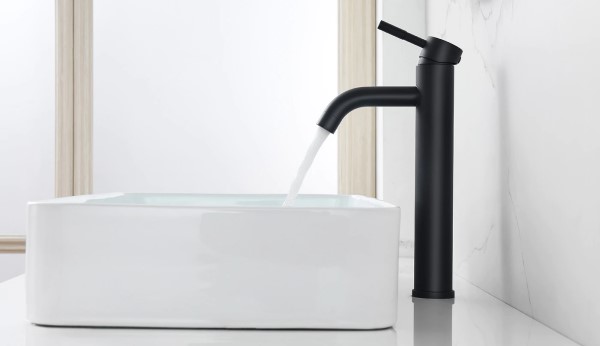 Opera Vessel Sink Faucet in Matte Black