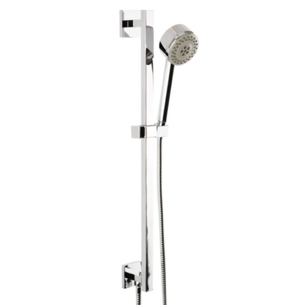 Round Hand Shower, Integral Wall Connection, Slide Bar