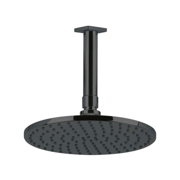Matte Black Ceiling Round Showerhead with Square Flange