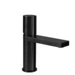 Chrome Single Hole Faucet with Matte Black Spout