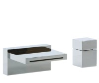 Waterfall Tub Filler with Cube Handle Control