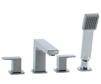 Modern Square 4 Piece Deck Mount Tub Filler