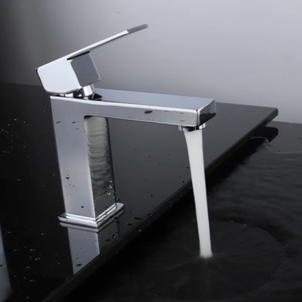 Square Style Single Hole Faucet with Top Lever Control