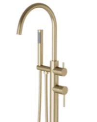 Freestanding Tub Filler, Round Style, Hand Shower