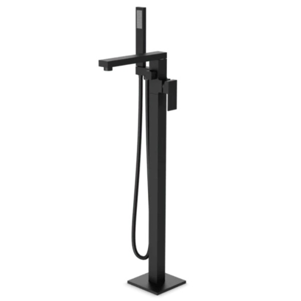Freestanding Tub Filler, Square Style, Hand Shower