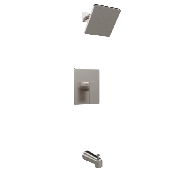 Square Pressure Balance Control, Multi-function Shower Head, Tub Spout with Diverter