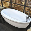 Oval End Drain Freestanding Bath with Raised Back