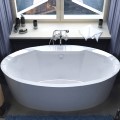 Soaking Tub, Oval Bath with Wide Rim By Drain