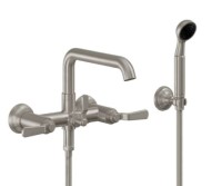 Wallmount Tub Filler, Squared Spout, Lever Handle