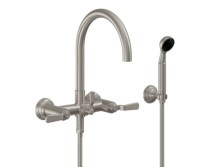 Wallmount Tub Filler, Curving Spout, Lever Handle