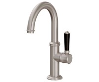 Single Hole Faucet, Black Side Lever Control, Curving Spout