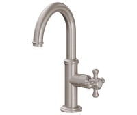 Single Hole Faucet, Side Cross Handle Control, Curving Spout