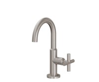 Curving Spout, Side Lever Control, Cross Handle